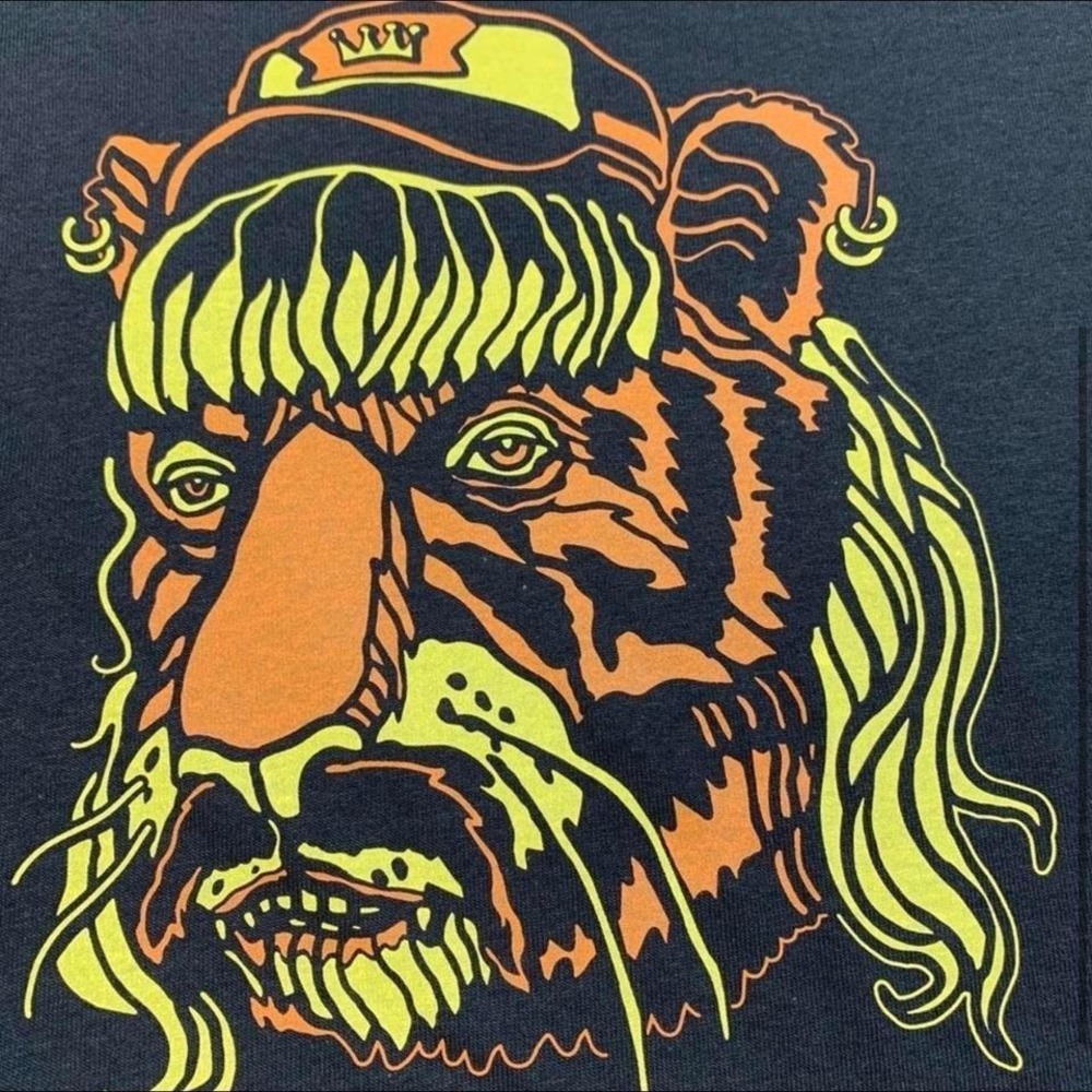 Delta Pro Weight Tiger King Joe Exotic Graphic T-Shirt Black Large Mullet Tee